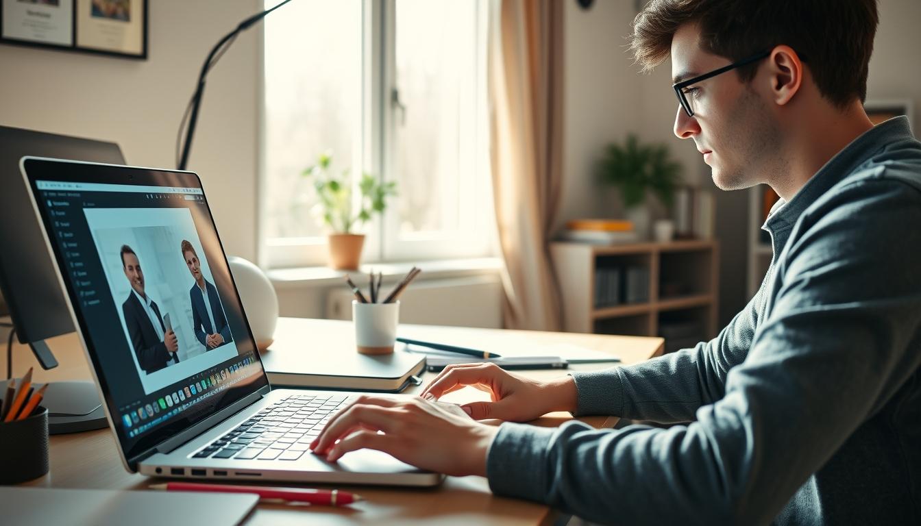 Student using learning strategies while studying