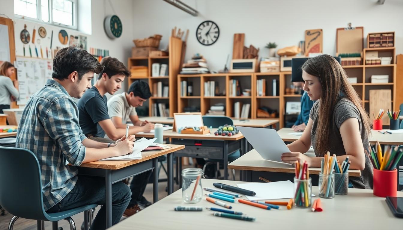 Students collaborating in study space